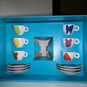 Illy Collection 2001 Jeff Koons Espresso Set - 6 Cups & 5 Saucers by Rosenthal